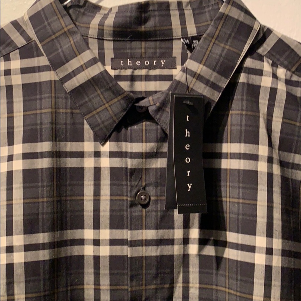 THEORY Men's Zack Shirt in Winterton Fabric. XXL